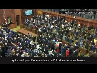 #Nazisme autorisun ancien Waffen SS ukrainien chasseur de juifs ovationn pat Trudeau, le Parlement canadien et Zelensky