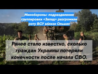 Минобороны: подразделения группировки «Запад» разгромили роту ВСУ вблизи Ольшан