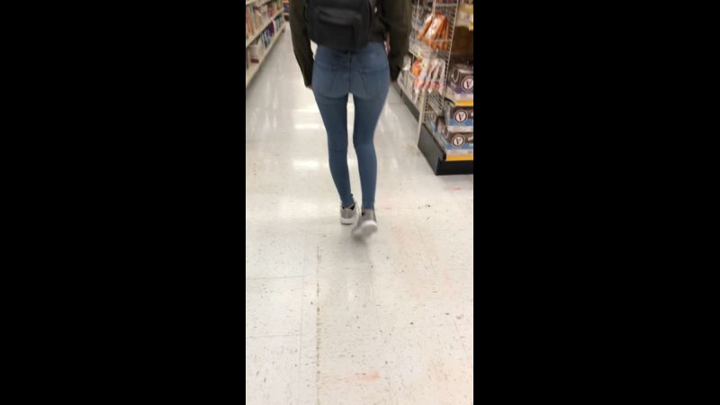 ripped jeans wetting in a store