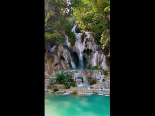 🇱🇦 Лаос. Если где-то есть рай, то там непременно шумит такой водопад