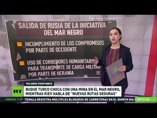 Carguero turco choca con una mina en el mar Negro mientras Kiev habla de nuevas rutas seguras