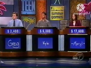Jeopardy Teen Tournament Summer Games Final Game 2 Last Day Of 23th Season July 27 2007
