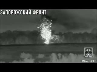 Video of the destruction of the observation post of the Ukrainian Armed Forces at night in the Polozhsky direction by soldiers o