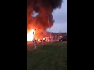Видео с места взрыва топлива в пригороде Ханкенди