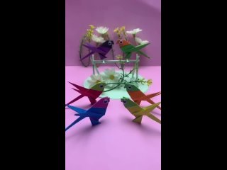 Детское оригами: птички из бумаги