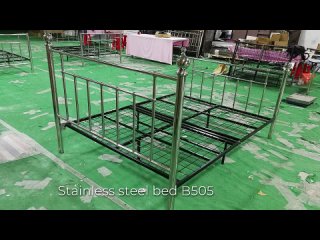 Stainless steel bed B505 #queenbedroomfurnituresets