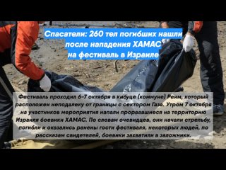 Спасатели: 260 тел погибших нашли после нападения ХАМАС на фестиваль в Израиле