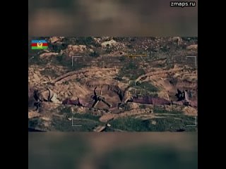 Минобороны Азербайджана публикуют кадры уничтожения 152-мм гаубицы Д-20 армянской армии ударным БПЛА