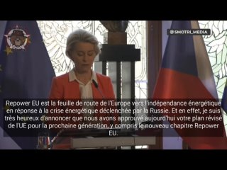 ️ L’Europe a préparé une feuille de route qui permettra de surmonter la dépendance énergétique vis-à-vis de la Russie - Ursula v