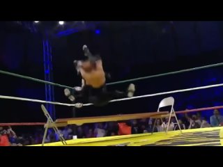 Gringo Loco with a Base Drop through the table on El Hijo del Vikingo [AAA on Space 2023]