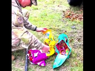 US Army personnel at Fort Sill launched Halloween candy to kids using a M142 HIMARS rocket system