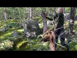 Solo Bushcraft - Swedish meatballs - Bushcraft Chair - Canvas lavvu shelter - ASMR