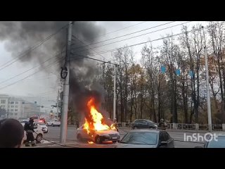 В Вологде сгорела машина