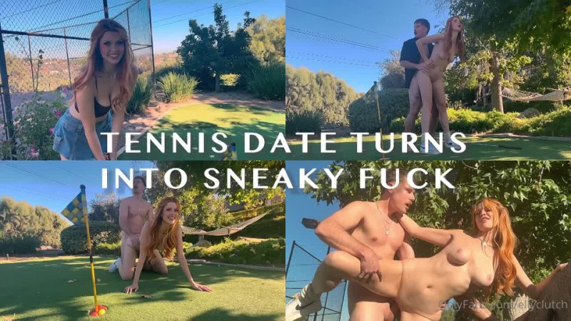 Golf date turns into sneaky public fuck with hot redhead Elly