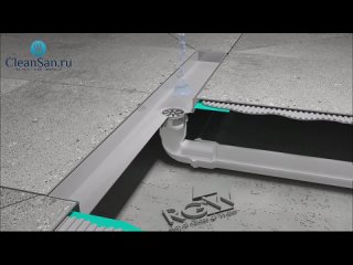 Душевой трап RGW SDR-02 анимация работы сухого затвора