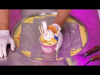 [Ice Cream Rolls] Pepsi x Peeps | yellow Pepsi Coke artificial Marshmallow flavored Cola Ice Cream Rolls - ASMR