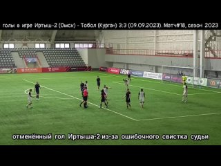18. голы матча Иртыш2-Тобол 3:3 (). Матч#18, сезон 2023.