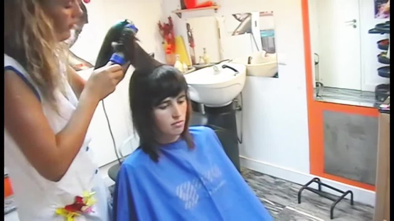 Hair Salon Secrets Nice young woman goes from long hair to a short layered style with