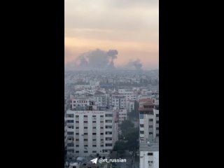 Утренние обстрелы в Газе, передаёт корр RT Arabic Мустафа аль-Байд