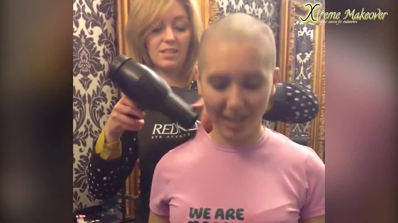 Xtreme Makeover Cute girl shaved her hair completely