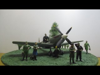 Диорама : Spitfire  IX E    “Подготовка к боевому вылету“  1:48
