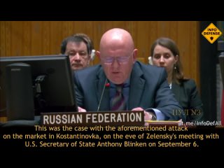 ️🇷🇺Vasily Nebenzya spoke at the UN Security Council on Ukraine deliberately striking its own facilities in order to pressure Wes