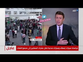 ‼️ Al-Ghad TV presenter Muhammad Abdullah crying on the air after watching the children of Gaza after the bombing!  ‼️