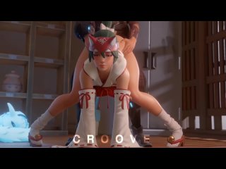 [Overwatch] Kiriko // nsfw sfm 3d hentai animation porn sex game hot