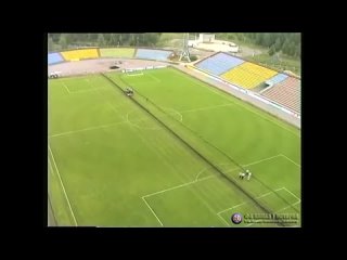 Монтаж подогрева поля на стадионе “КАМАЗ“ в Набережных Челнах. 1997 год.