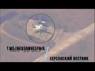Видео второго поражения МиГ-29 ВВСУ дроном повышенной дальности (без самого момента поражения) на аэродроме “Кульбакино“ :