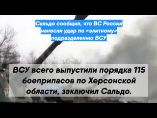 Сальдо сообщил, что ВС России нанесли удар по «элитному» подразделению ВСУ