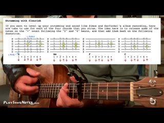 🎸 Sound of Silence • Guitar lesson w  tabs for fingerstyle  strumming (Simon  Garfunkel)