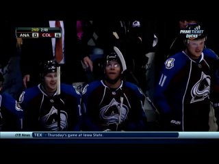 First NHL point for Nathan MacKinnon. Jamie McGinn wrister goal 4-0 (Ducks vs Avalanche Oct 02, 2013)