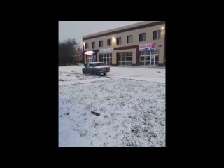 Снегопад + гроза и молния. Кемерово