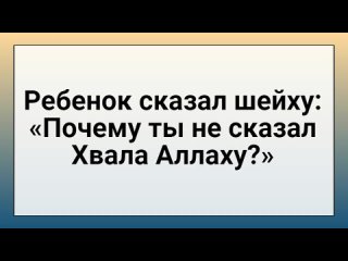 Ребенок сказал шейху: «Почему ты не сказал Хвала Аллаху?»