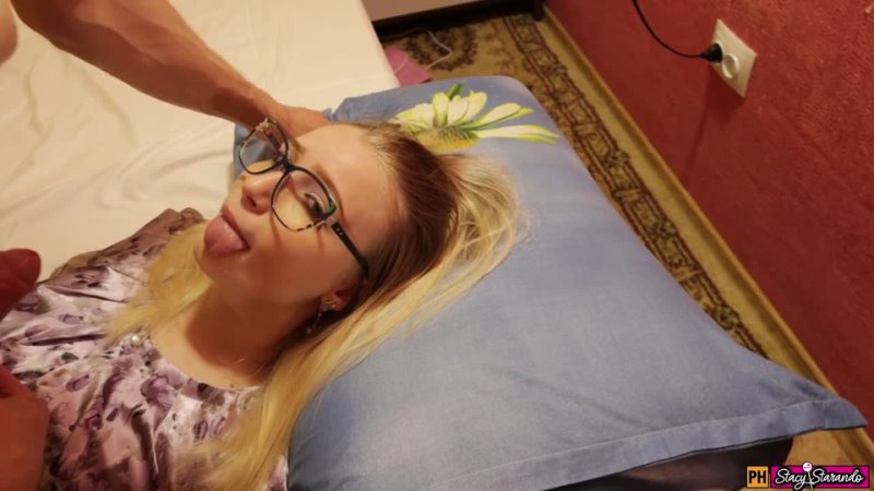 Stacy Starando Hot Girl In Glasses Makes Sloppy Blowjob And Deepthroat Cum On Face Porn