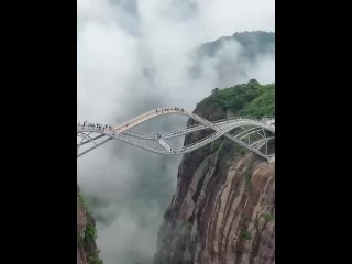🔥👍❤️Удивительный китайский мост на скале❤️Где живут Боги❤️Китайская инфраструктура❤️Природный ландшафт❤️