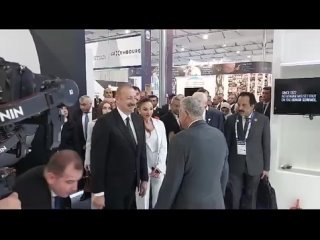 An unusual picture and a highly symbolic gesture: Azerbaijani President Aliyev shakes hands with Boaz Levy, CEO of the Israeli d