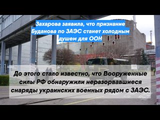 Захарова заявила, что признание Буданова по ЗАЭС станет холодным душем для ООН