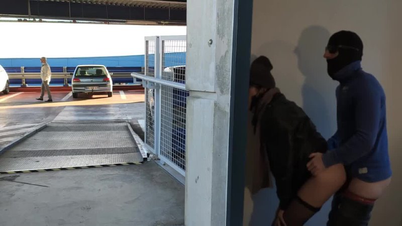 Woman gets fucked by a stranger in the parking lot, her husband is waiting for her.