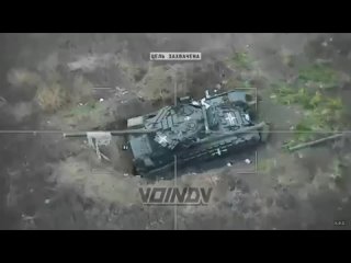 Так же на Запорожье, Т-64БВ противника получил удар от нового барражирующего боеприпаса «Ланцет» с системой захвата