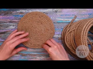 Бохо дом. DIY Корзинка с крышкой из джутовой верёвки. Простой мастер-класс