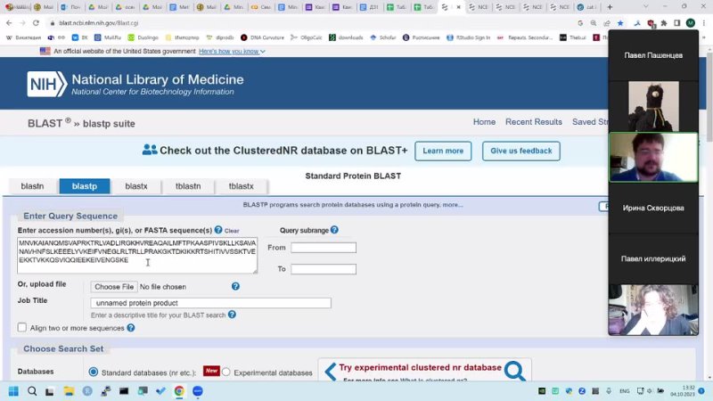биоинформатика сем 041023 (Практика Blast)