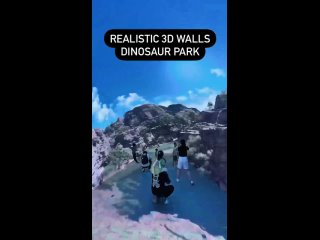 Технология по реалистичным 3D стенам в парке динозавров в Пекине.
