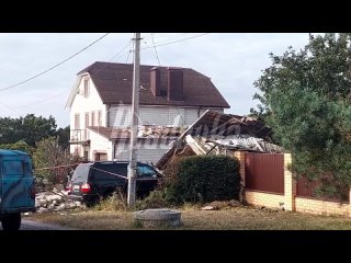 Footage from the crash site of a Ukrainian UAV, where three people were killed, one of whom was a child - the area is still cord