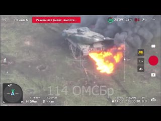 Видео уничтожения танка Leopard 2A6