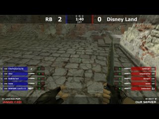Четвертьфинал турнира по cs 1.6 от проекта ““Наш Сервер““ [RB -vs- Disney Land] @ by kn1fe