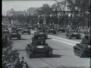 #OnThisDay in 1945, the Allied Soviet, US, British and French forces held a joint parade in Berlin. The anti-Hitler coalition al