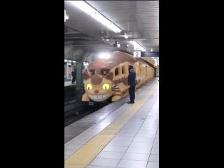 В Токио в метро вместо поезда разъезжает Котобус из «Мой сосед Тоторо»