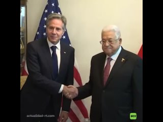 Blinken se reúne con el presidente palestino, Mahmud Abbás